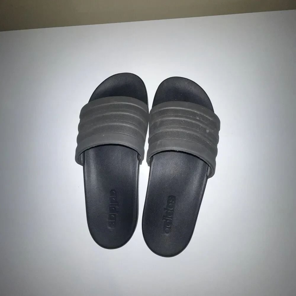 Adidas Adilette slides black comfort mens slip on casual comfortable sandal 9